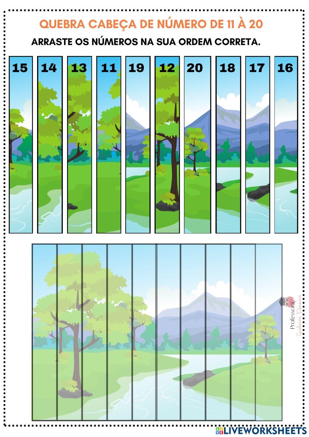 Quebra-cabeça de 11 à 20