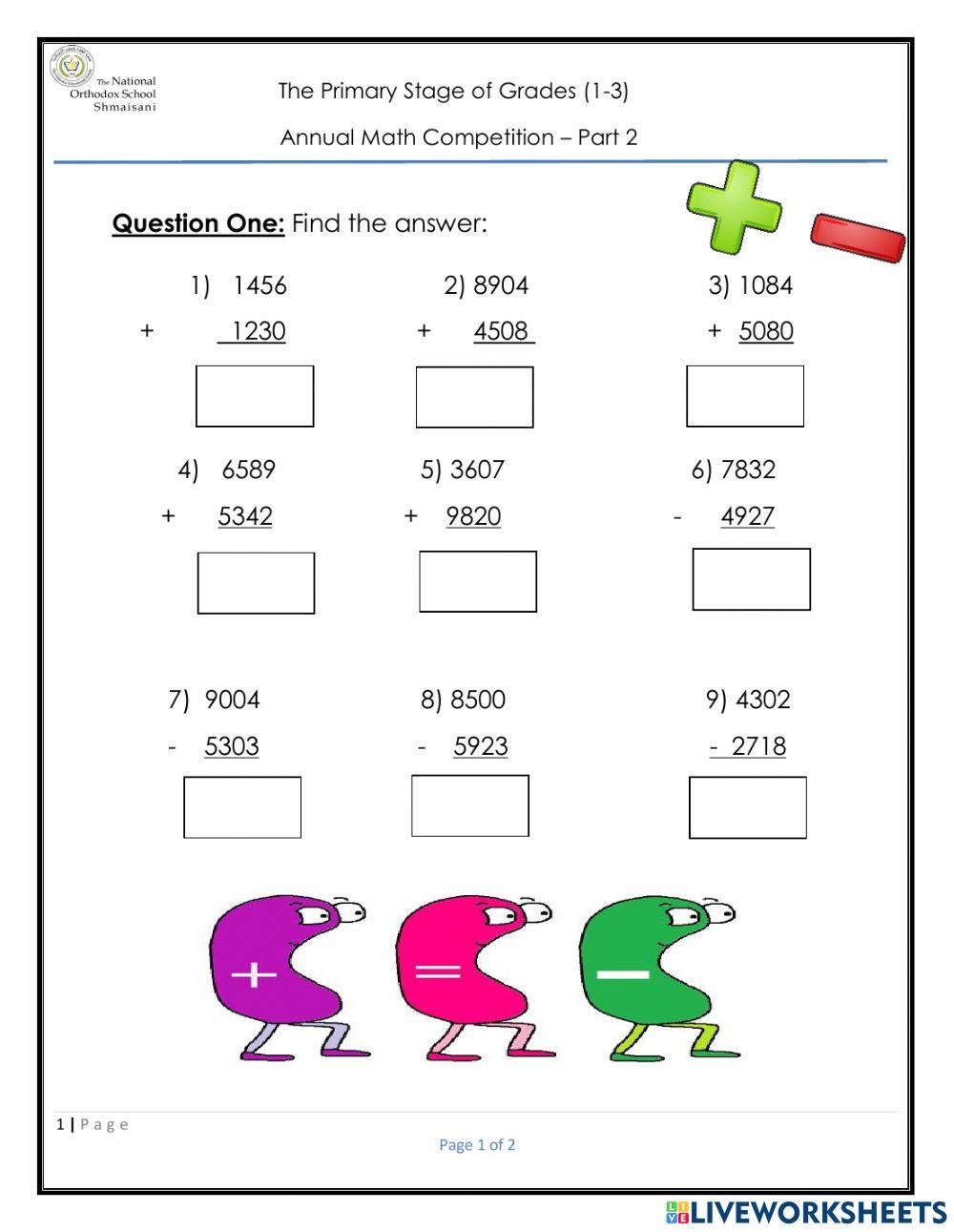 Math competition -  part 2