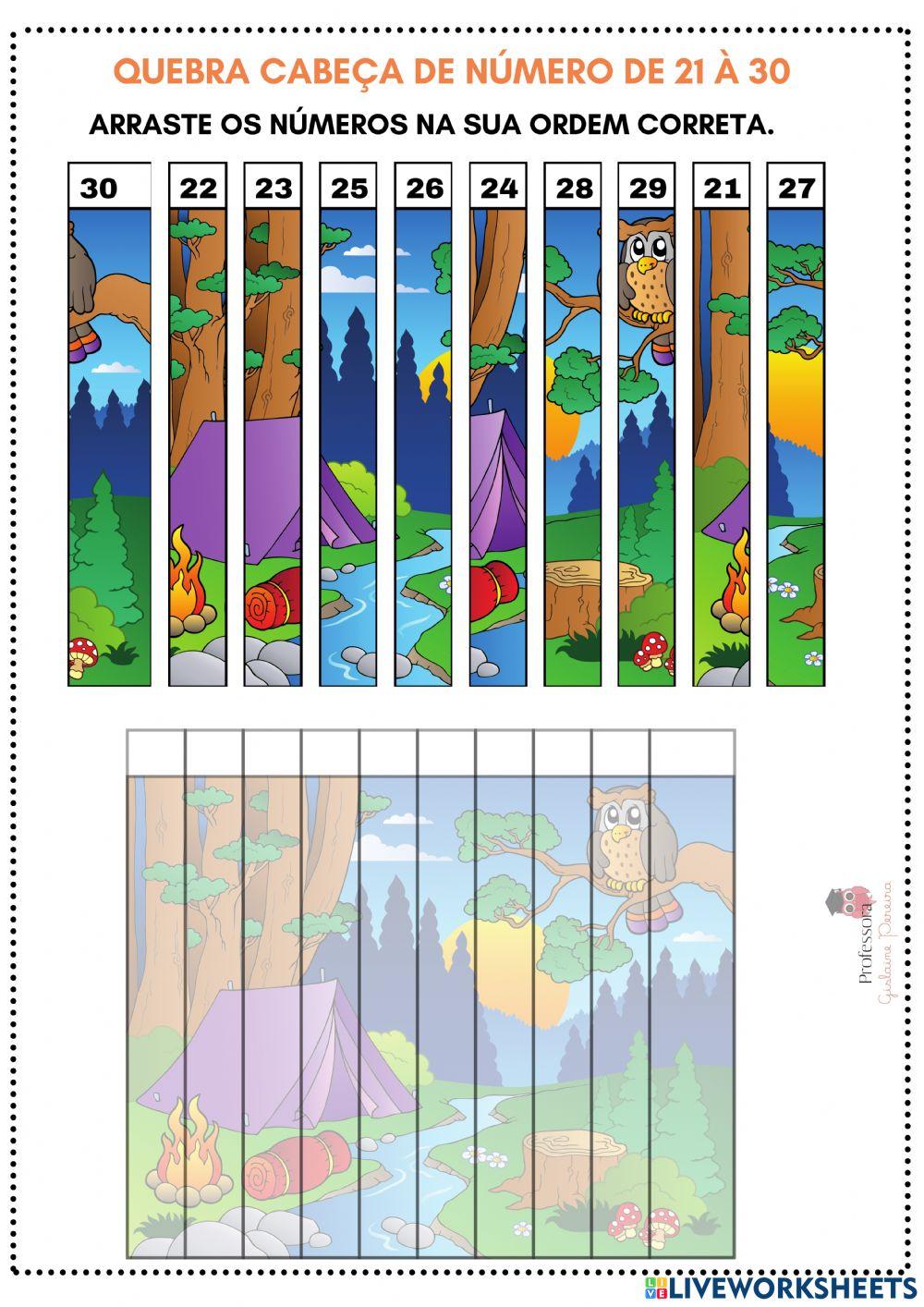 Quebra-cabeça de 21 até 30