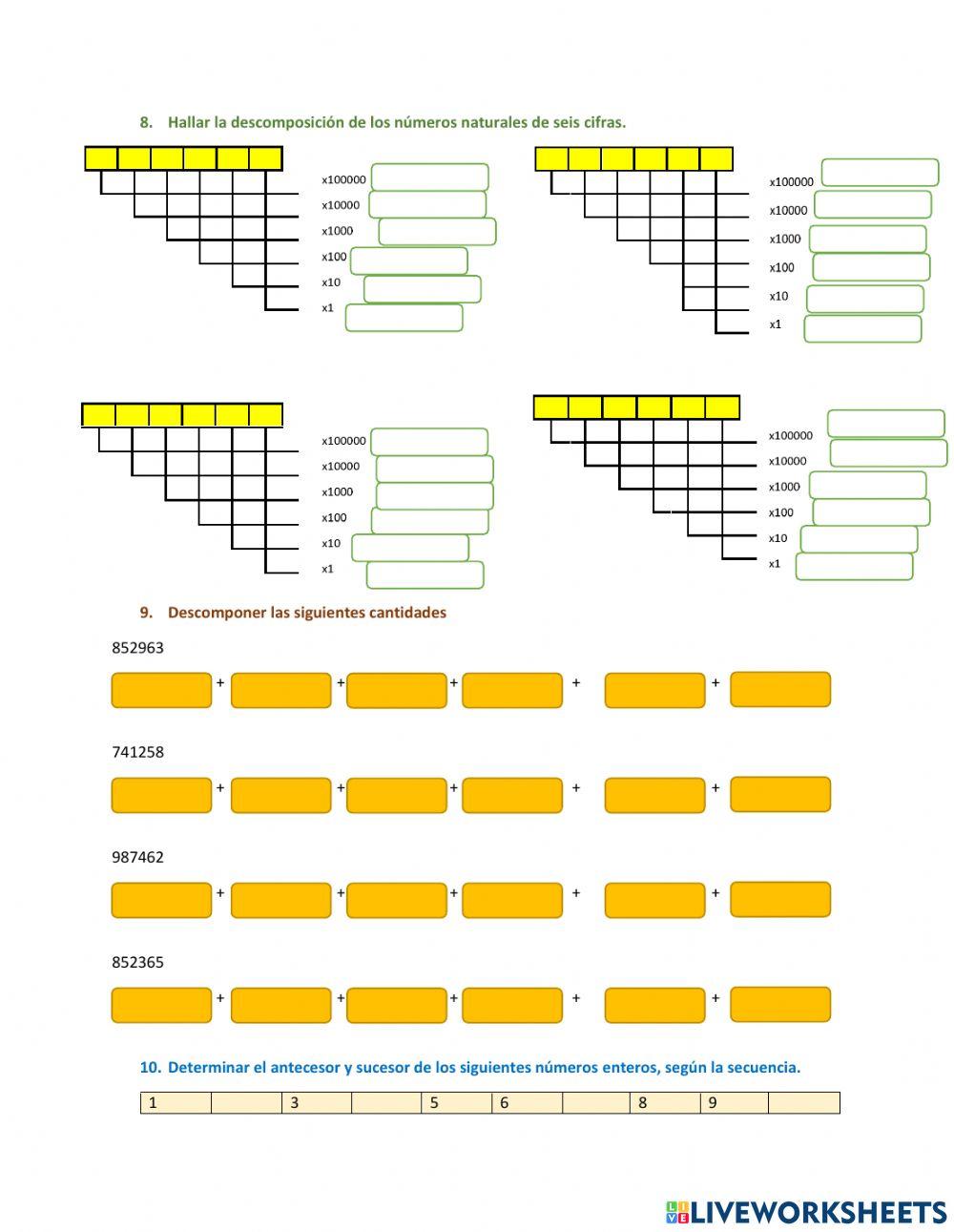 Evaluación trimestral matemática