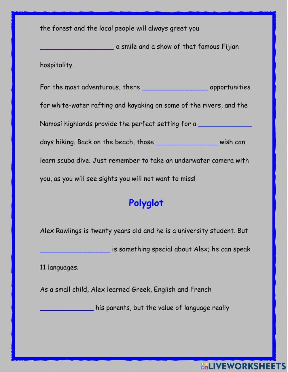 Reading and use of english
