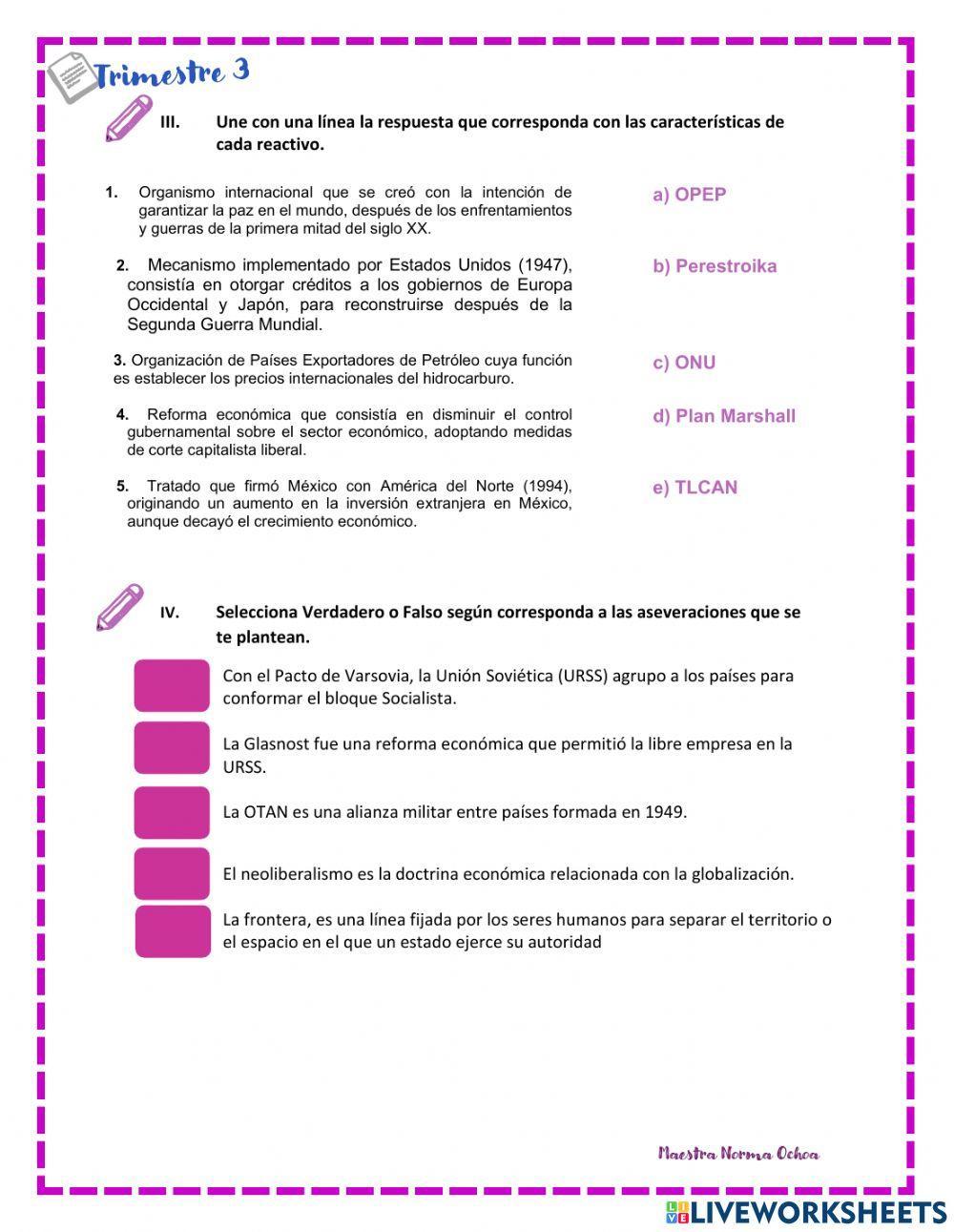 Repaso Trimestre 3: Guerra Fría