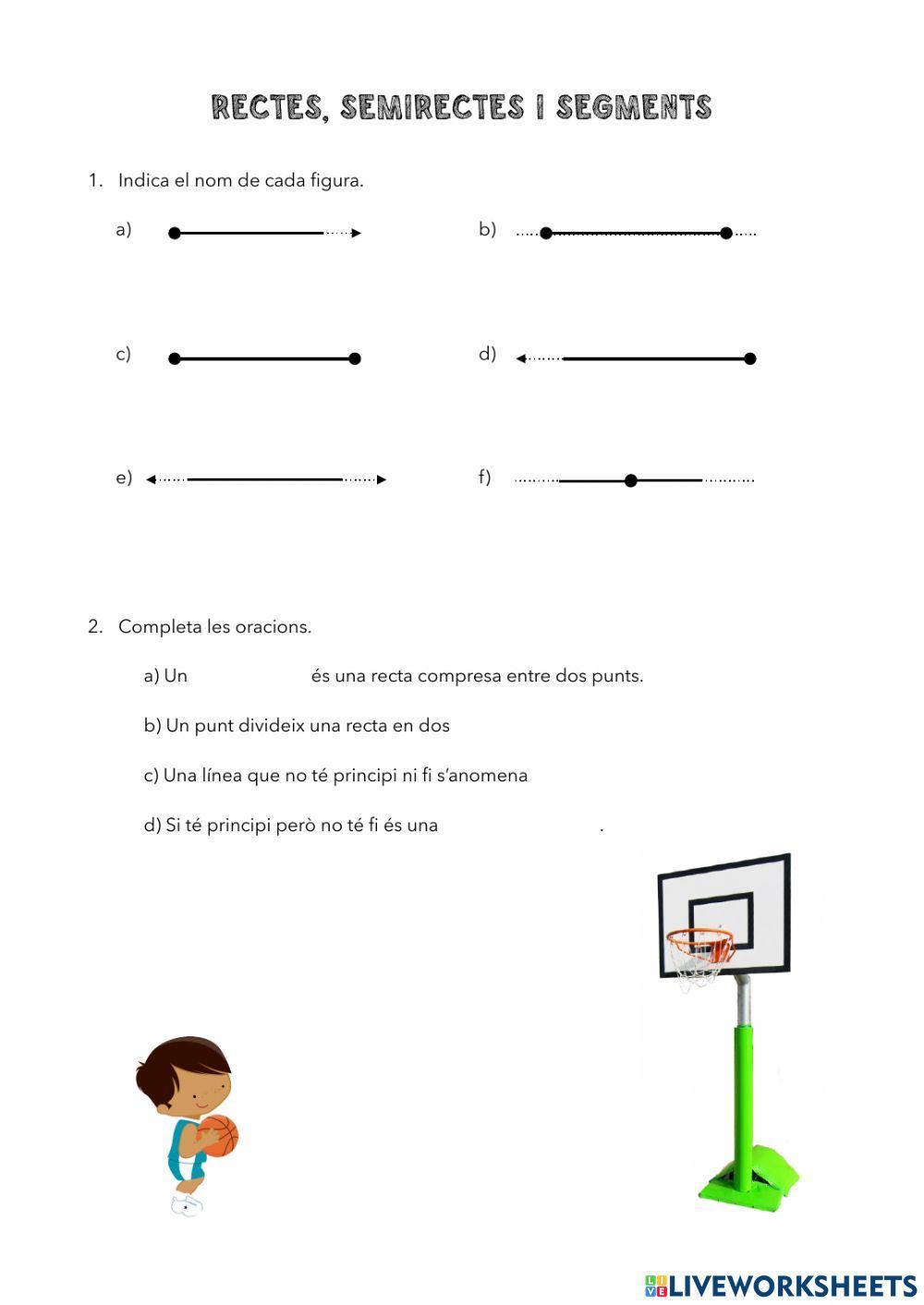 Rectes, semirectes i segments