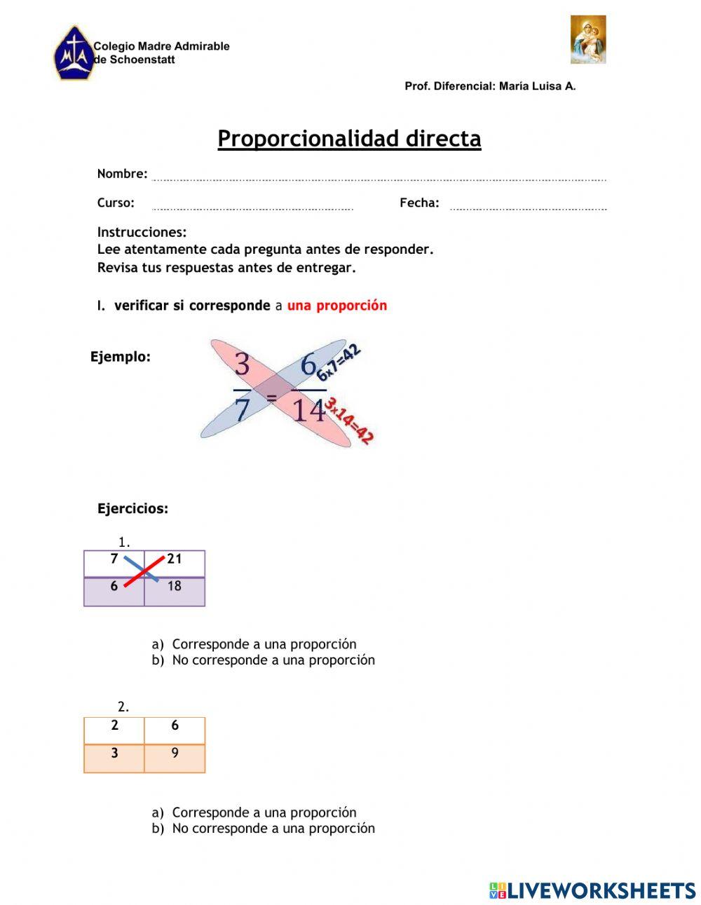 Proporcionalidad directa