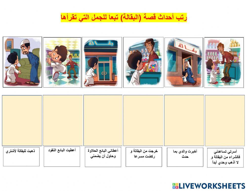 ترتيب أحداث قصة البقالة