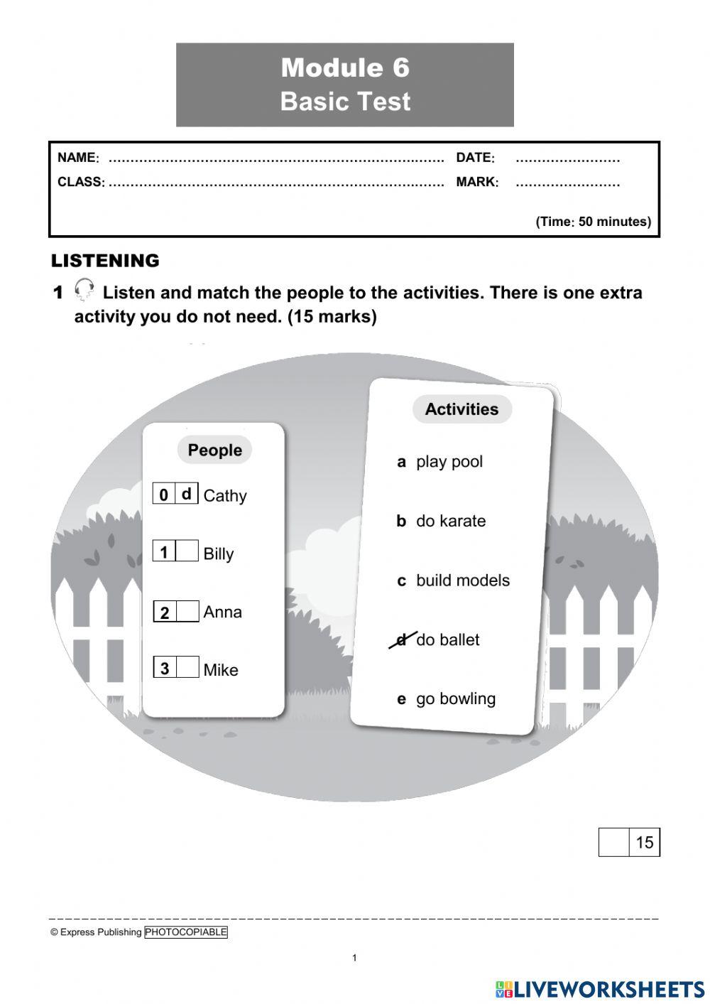 I Wonder 4 Module Test 6