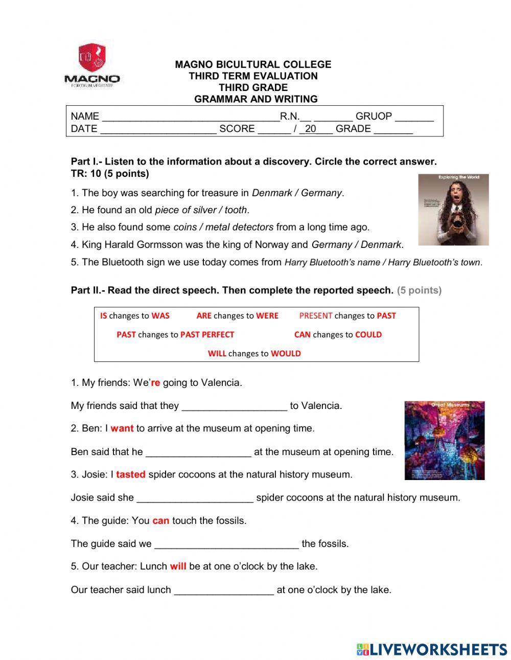 Trimester 3 grammar 6th