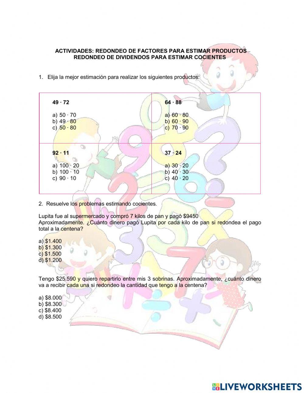 Estimación productos y cocientes