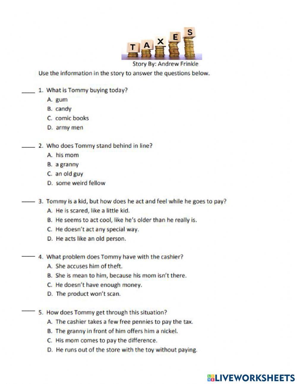 Reading Comprehension txs