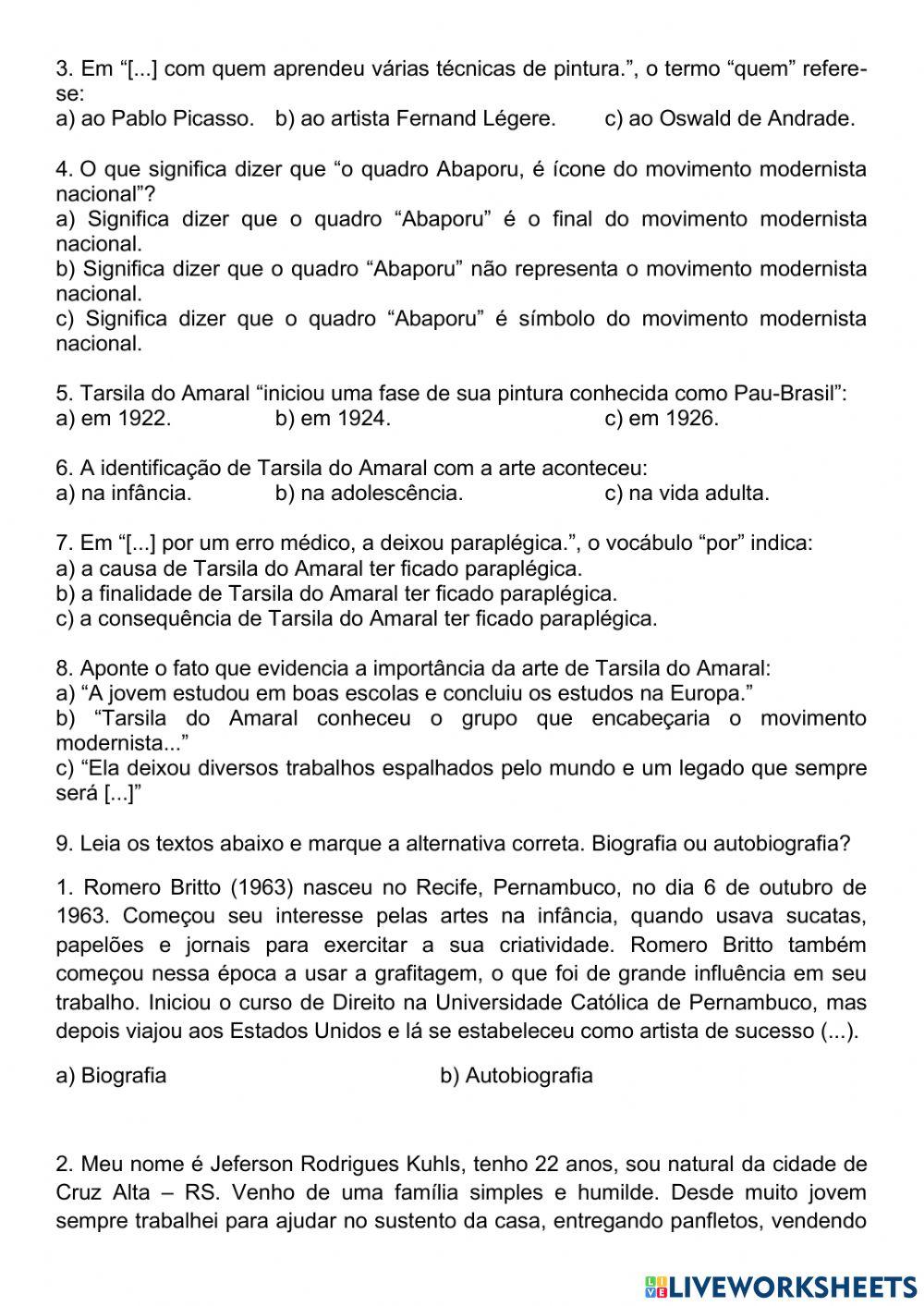 Biografia de Tarsila do Amaral