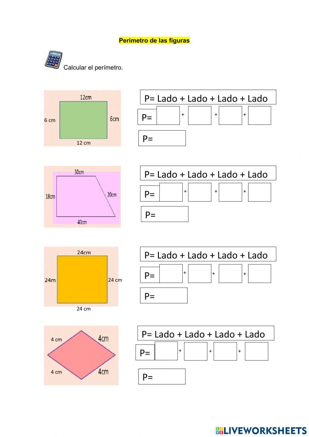 Perímetro de las figuras
