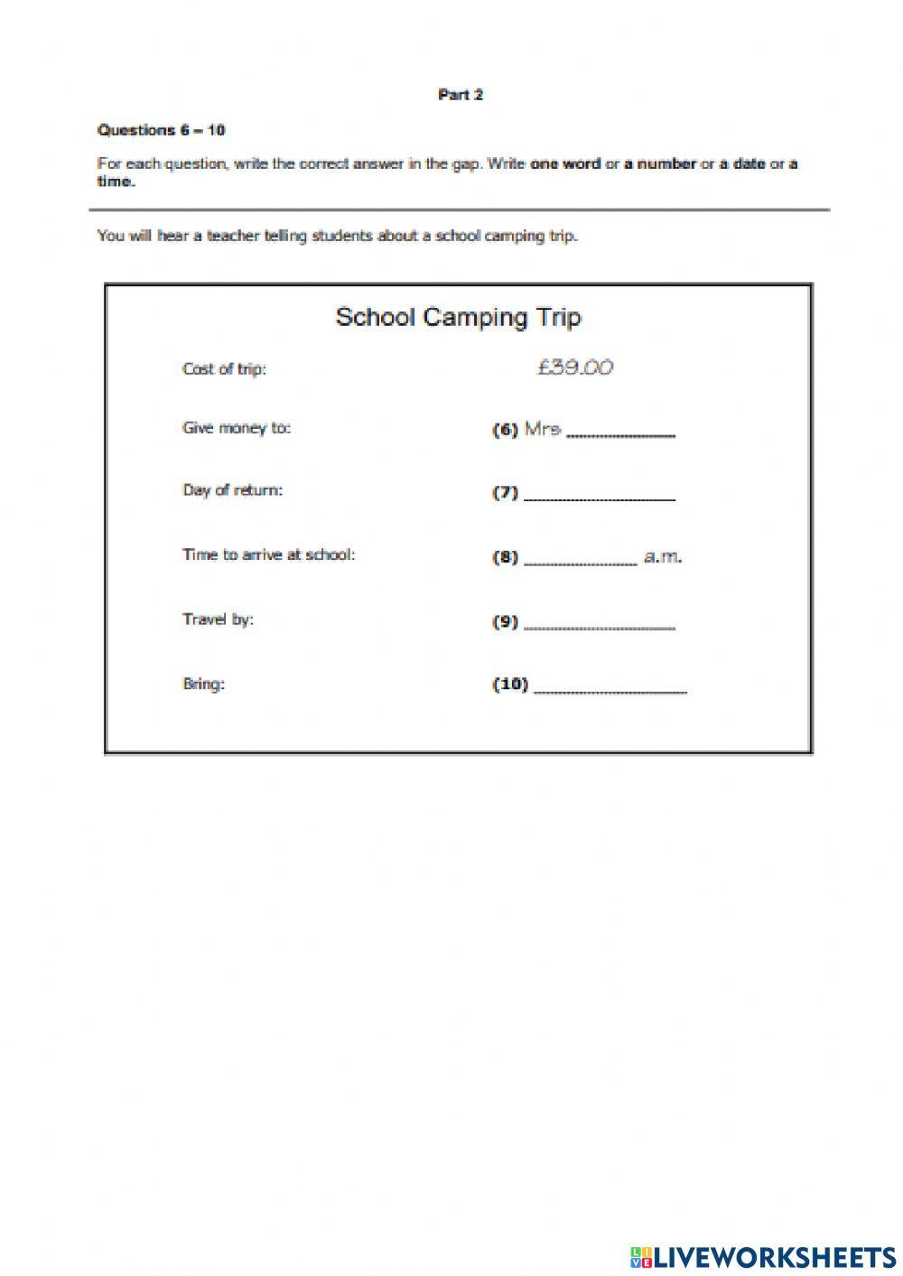 Placement test - listening