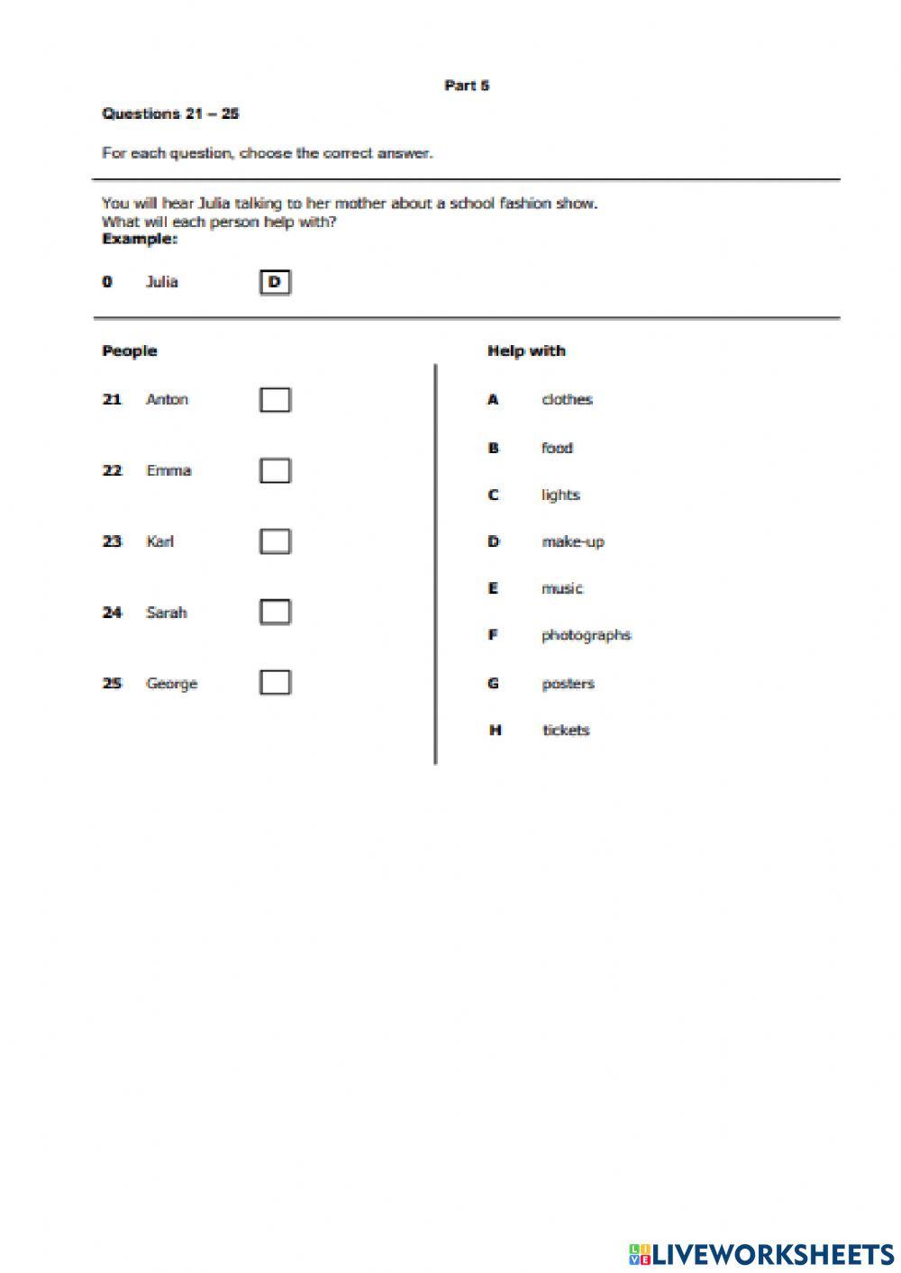 Placement test - listening