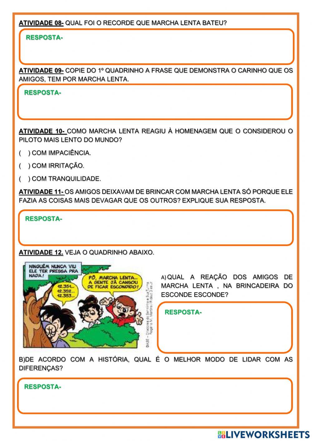 Trabalho interdisciplinar de língua portuguesa e ensino religioso