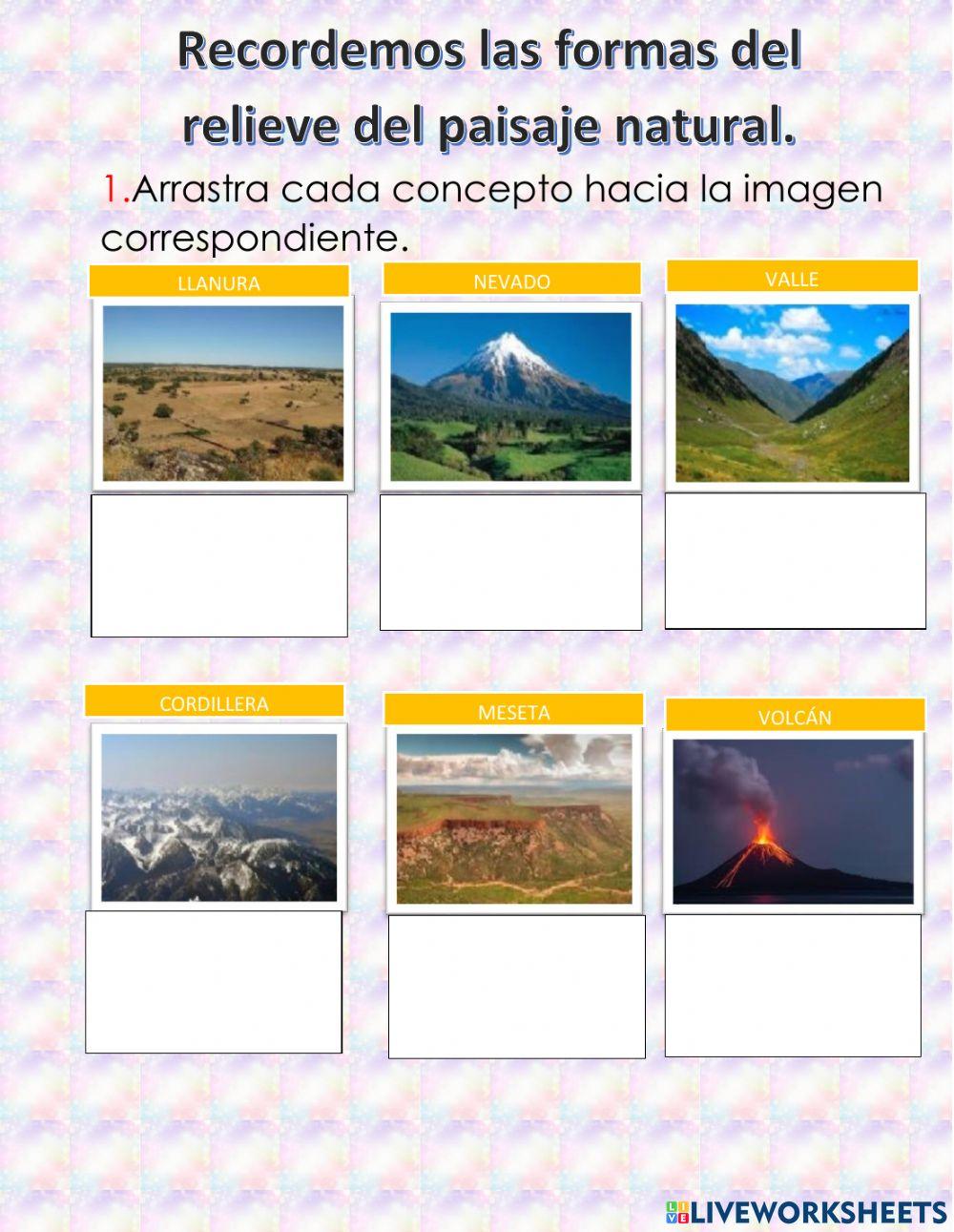 Formas del relieve del paisaje natural