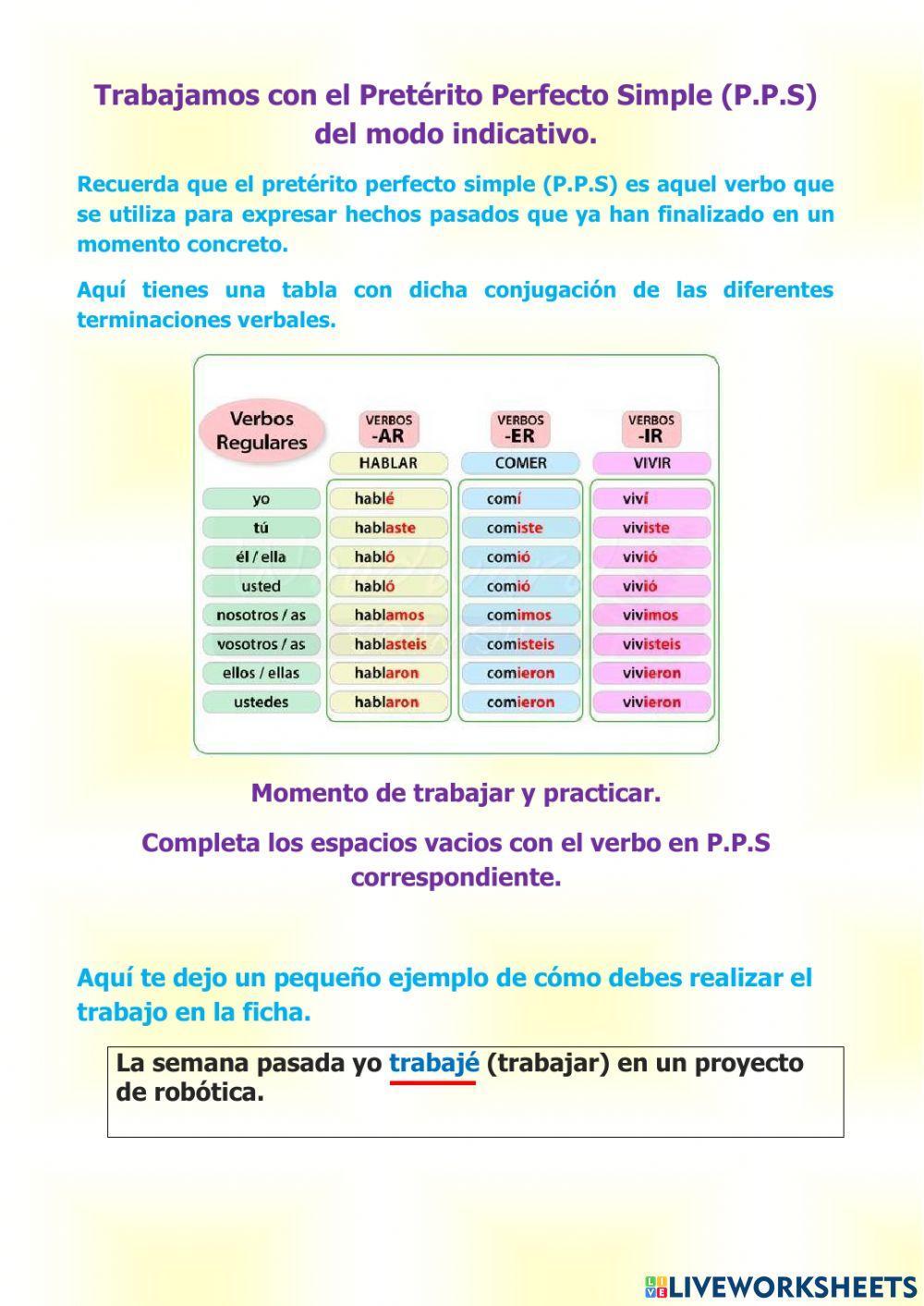 Pretérito perfecto simple