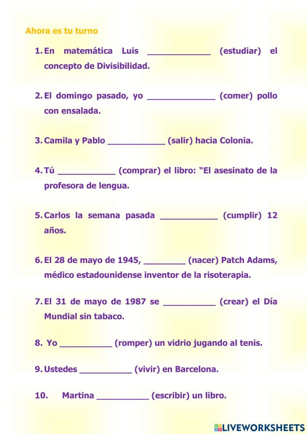 Pretérito perfecto simple