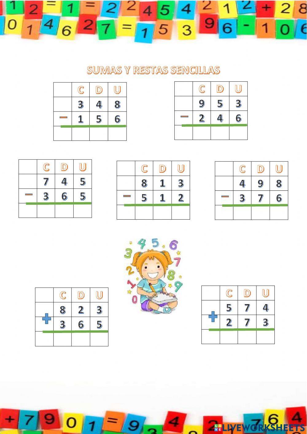 Sumas y restas sencillas