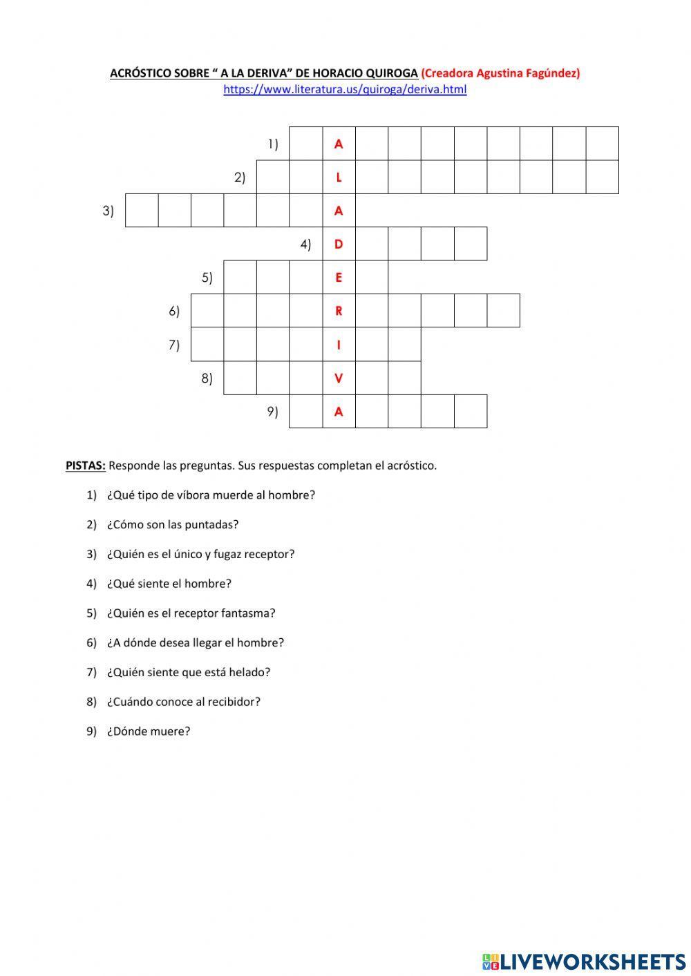 Acróstico a la deriva