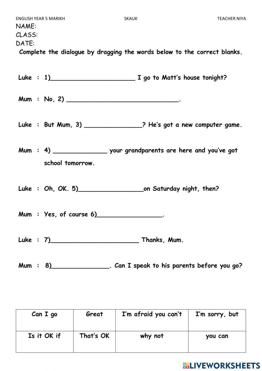 ASKING PERMISSION : MODULE 3: 5 MARIKH 27.5.21