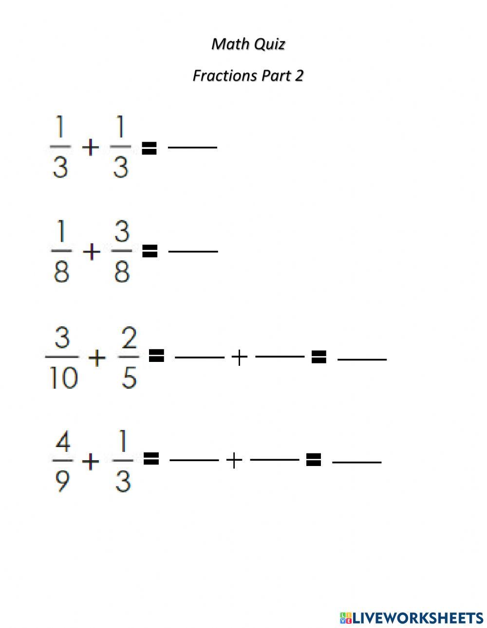 Math Quiz Part 2