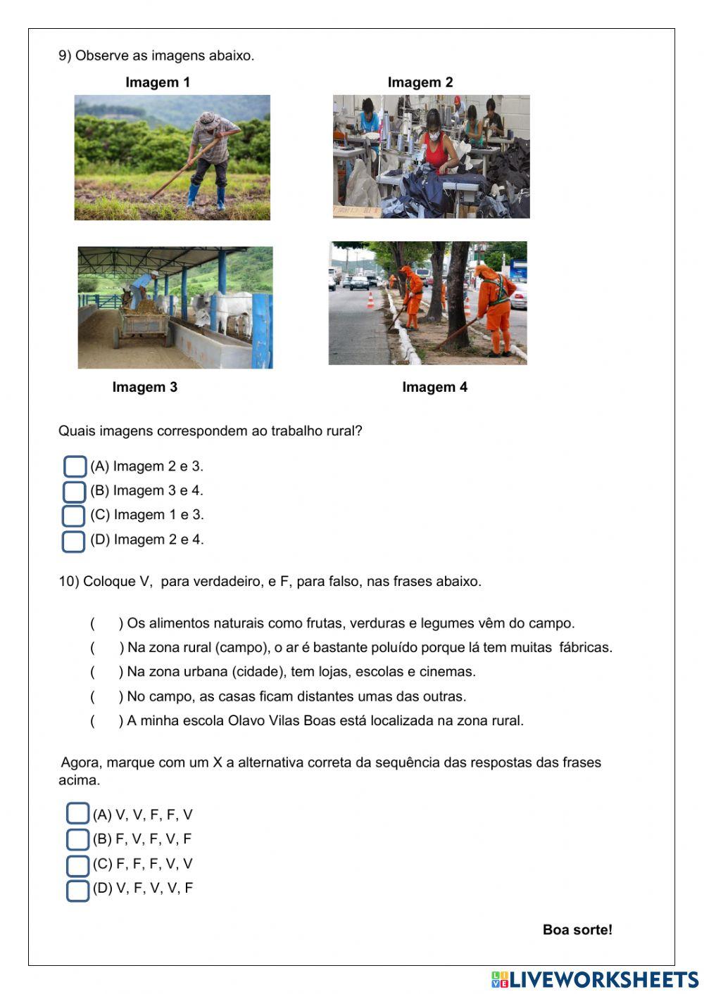 Avaliação de Geografia