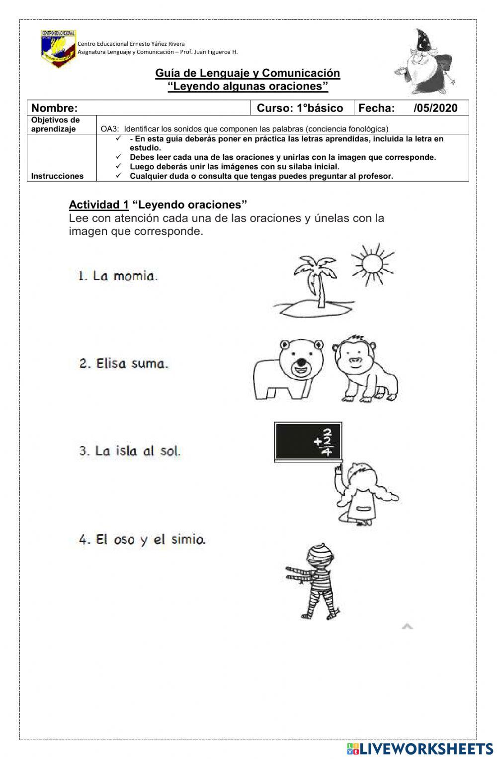 Guía e trabajo Letra S