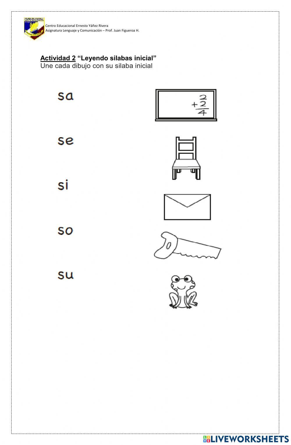 Guía e trabajo Letra S