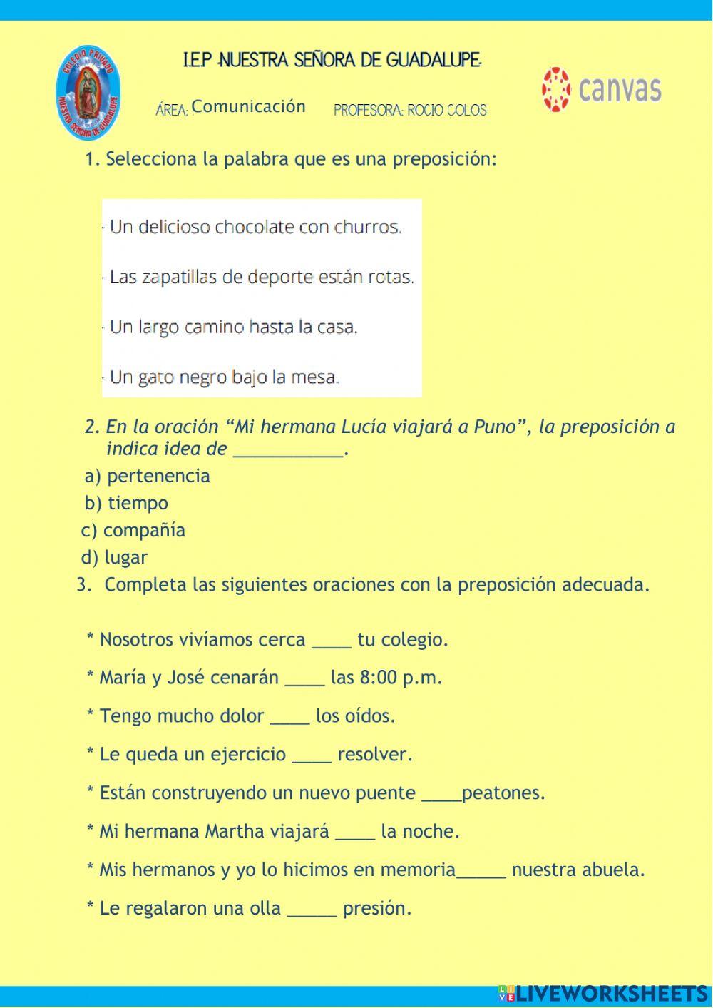 Descubriendo las preposiciones