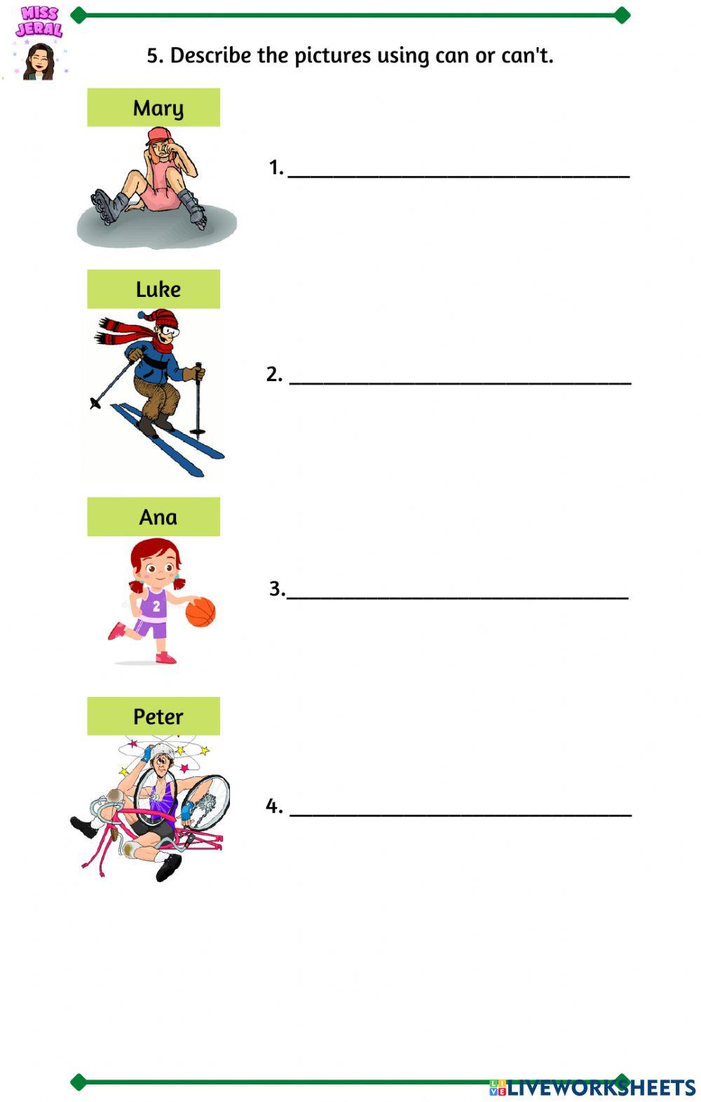 Likes Dislikes Can Can't Sports