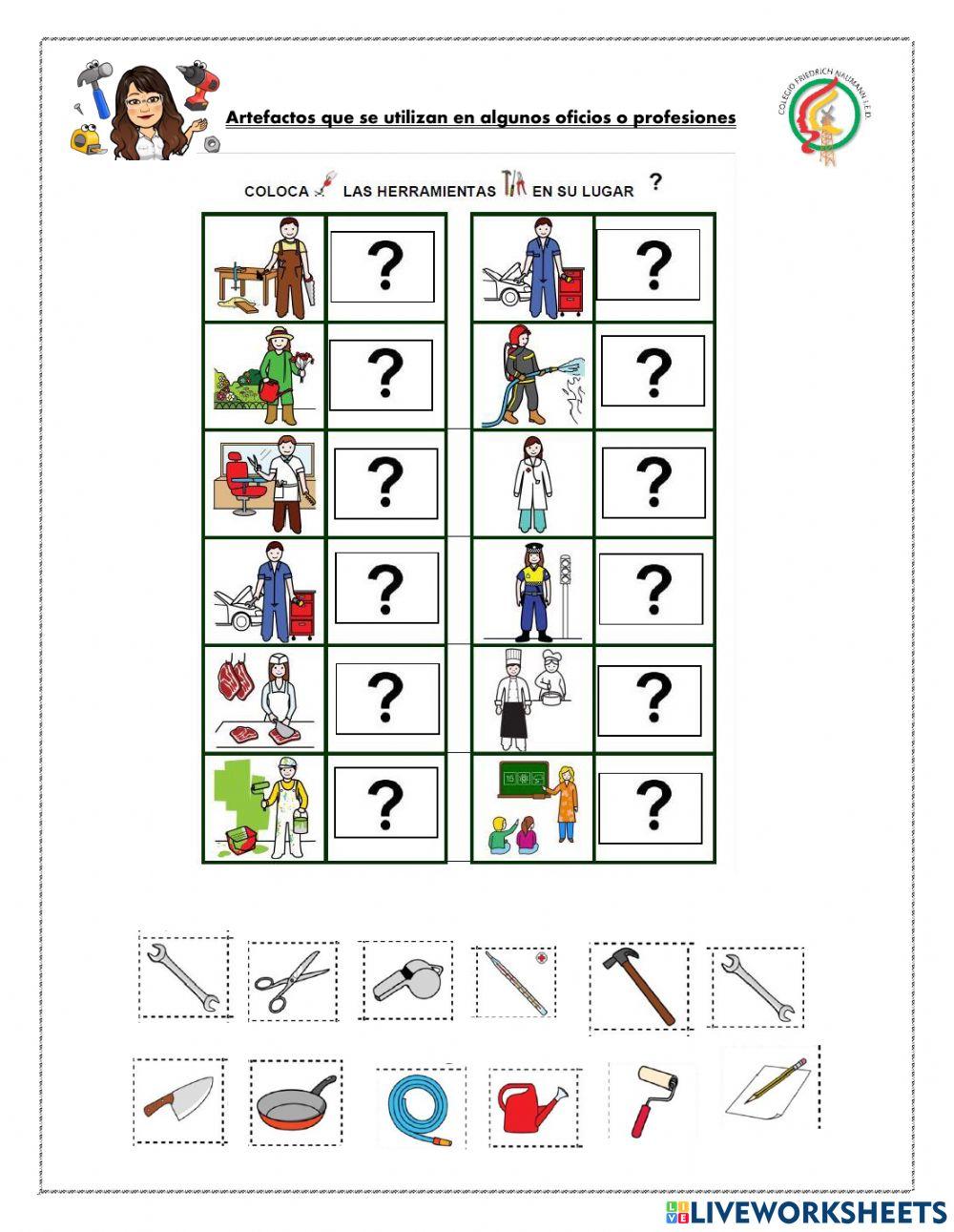 Artefactos usados en profesiones y oficios