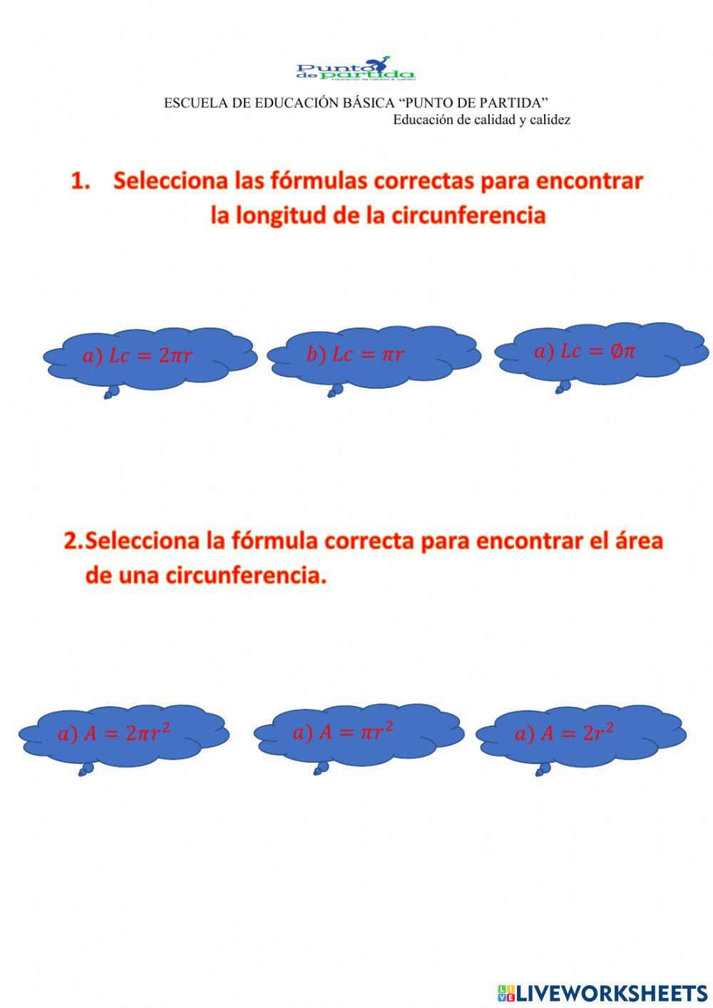 Longitud y área de la circunferencia