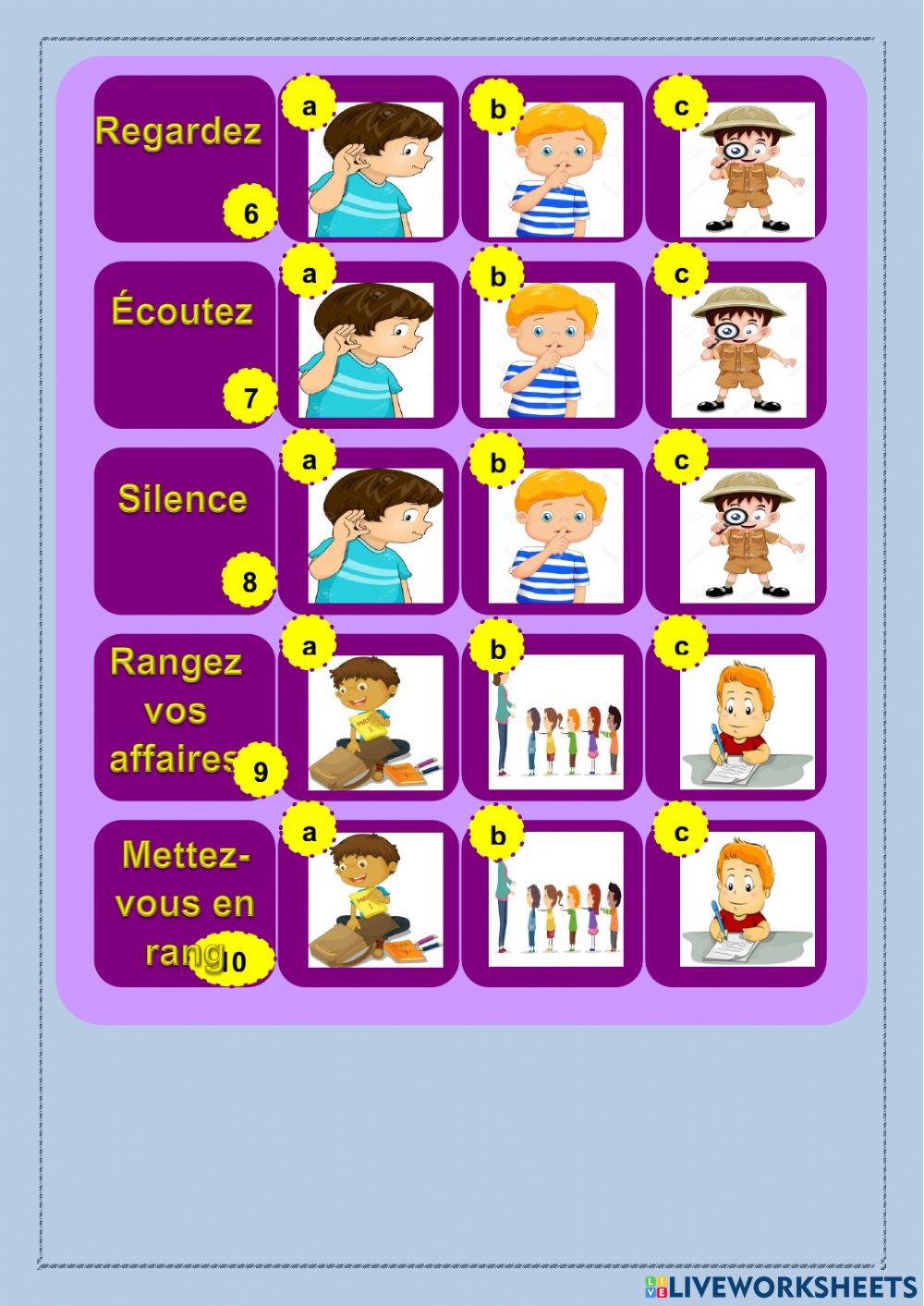 Les instructions Term  3 G 5