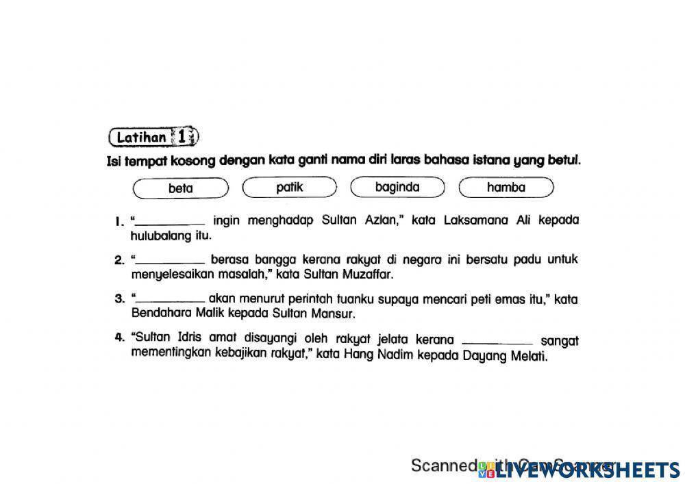 Latihan tatabahasa tahun 4