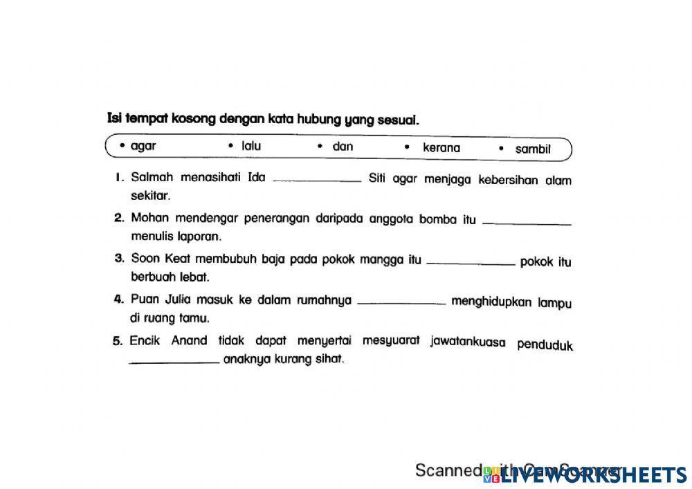 Latihan tatabahasa tahun 4