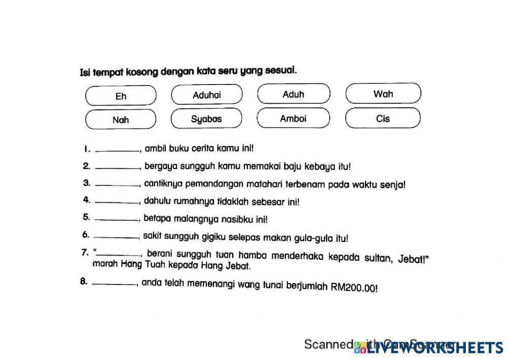 Latihan tatabahasa tahun 4