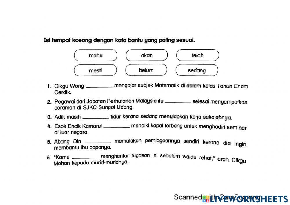 Latihan tatabahasa tahun 4