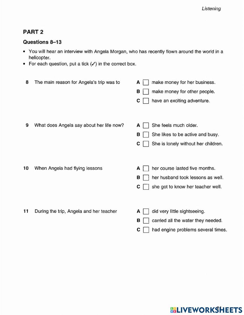 P4 - Listening - Test 1 - Part 2