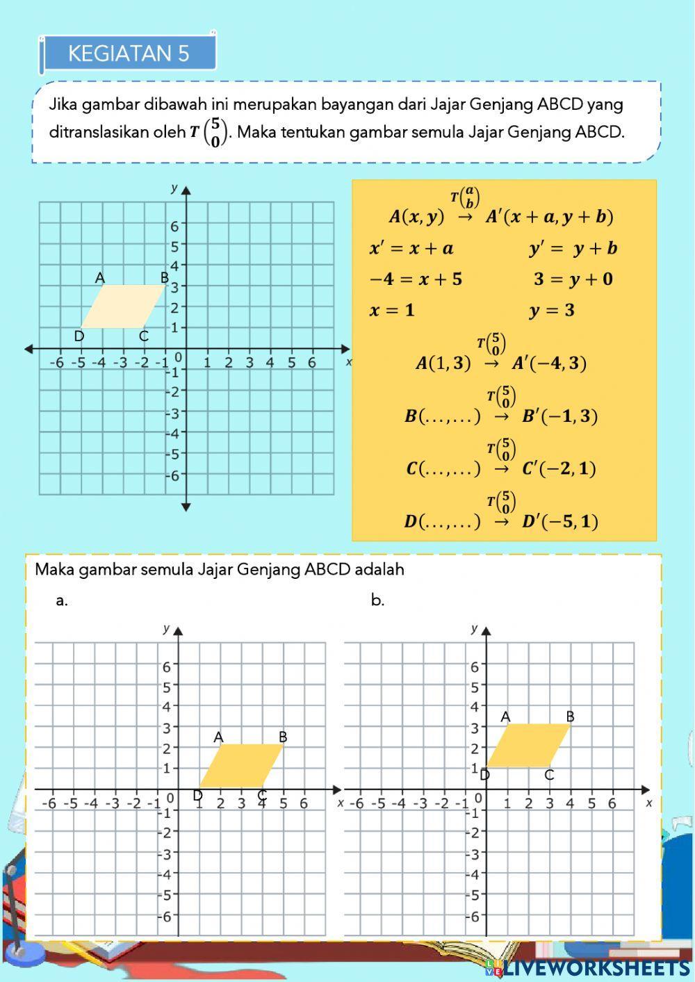 Lkpd transformasi geometri - translasi Lkpd transformasi geometri - translasi