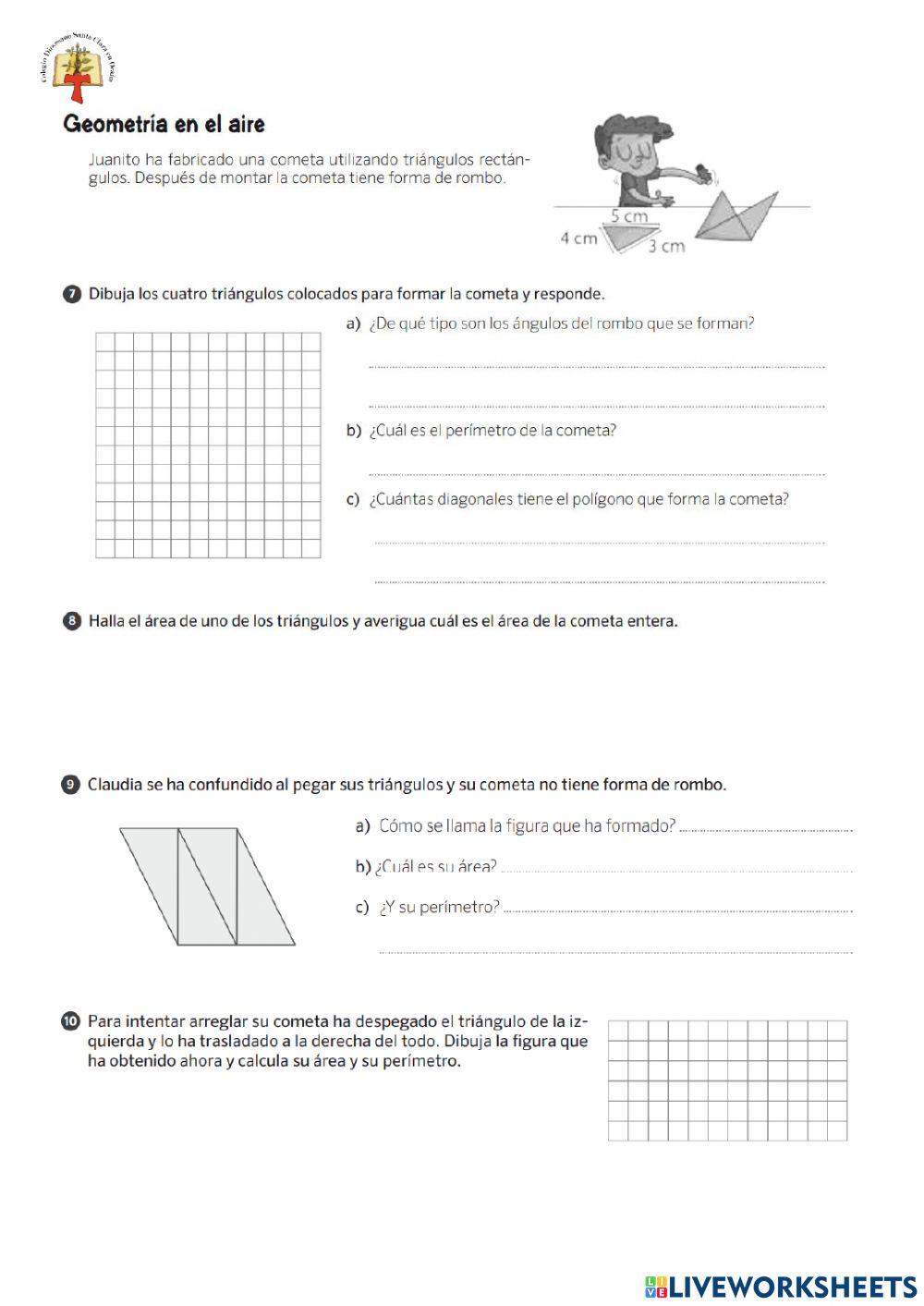 Matemáticas medir superficies y perímetros