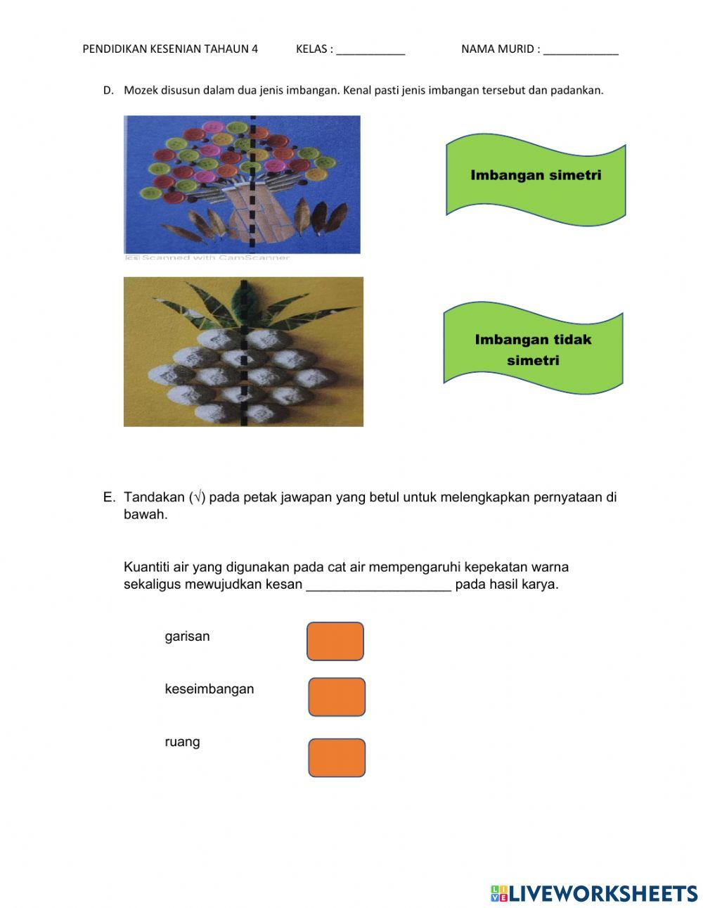 Pendidikan kesenian Tahun 4