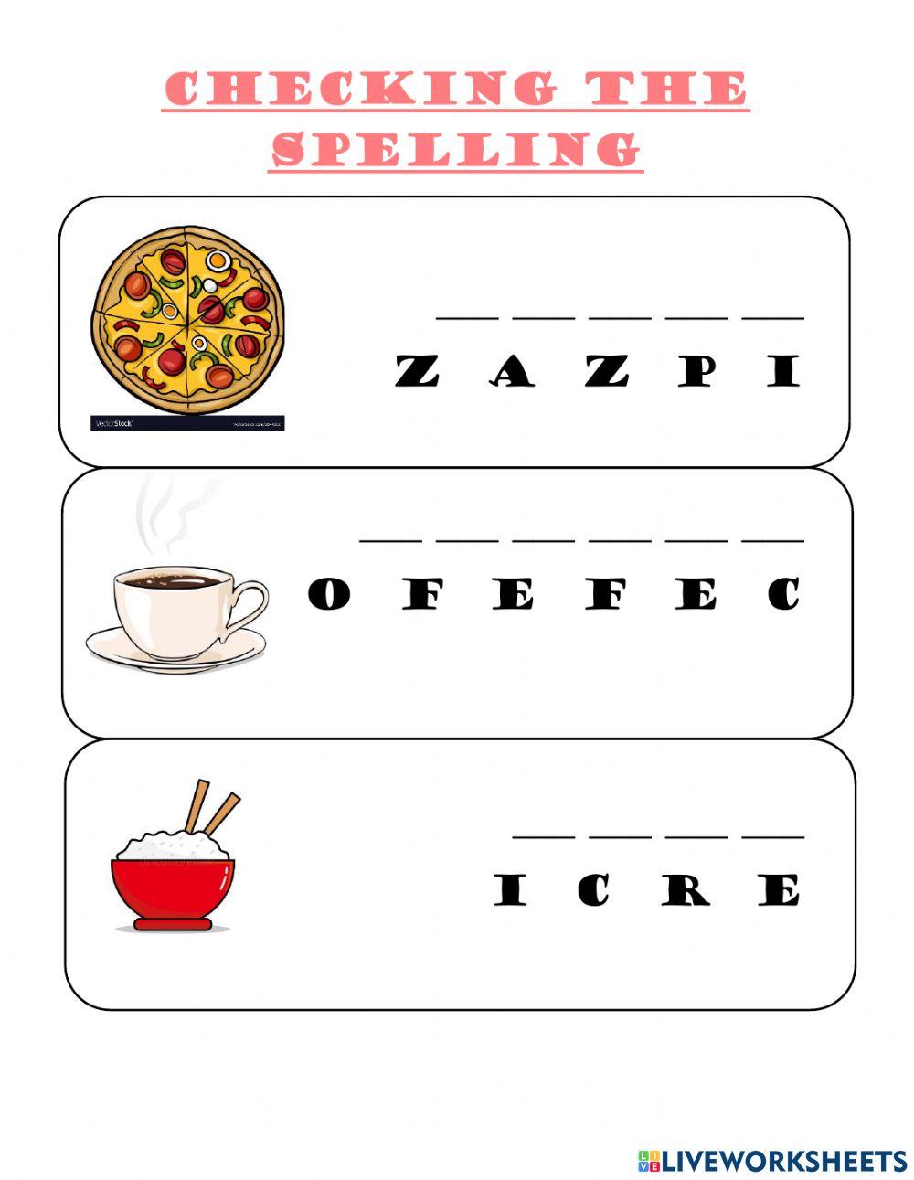 Food and drink worksheet