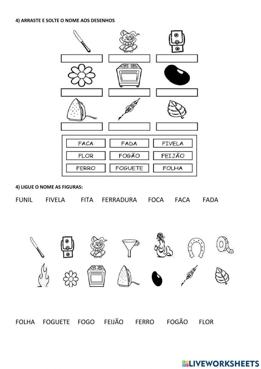 Leitura e Interpretação de Texto com a família silábica do F
