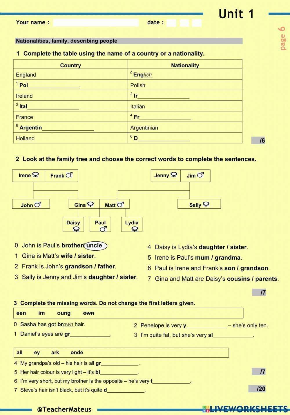 WW 1 - TEST - Unit 1 - PAGE 6