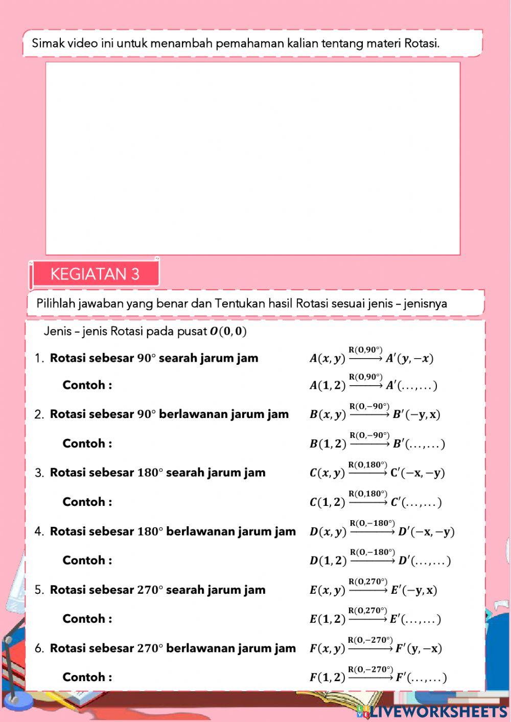 Lkpd transformasi geometri - rotasi Lkpd transformasi geometri - rotasi