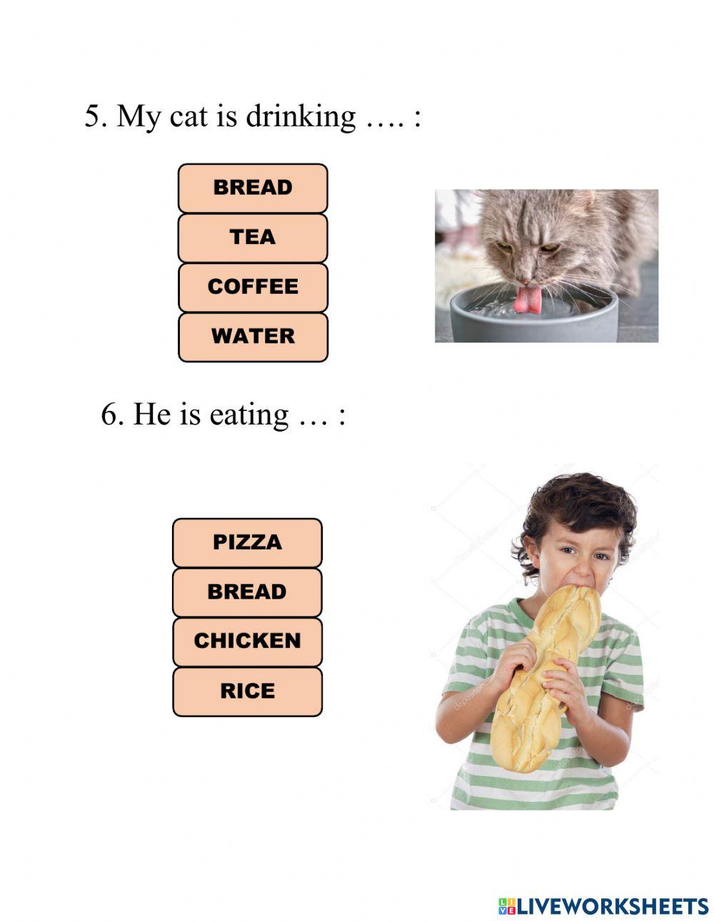 Food and drink worksheet