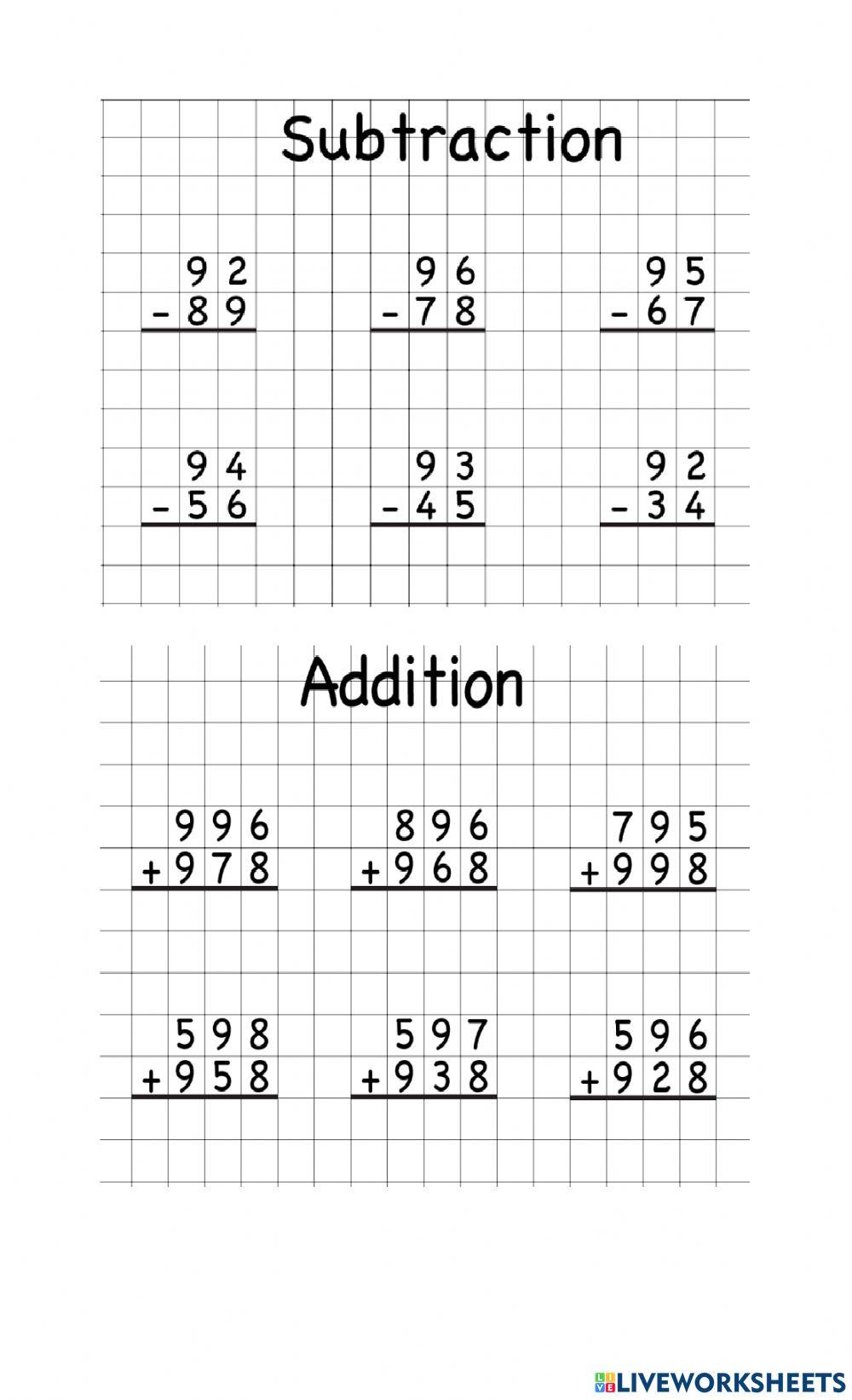 Addition AND SUBTRACTION