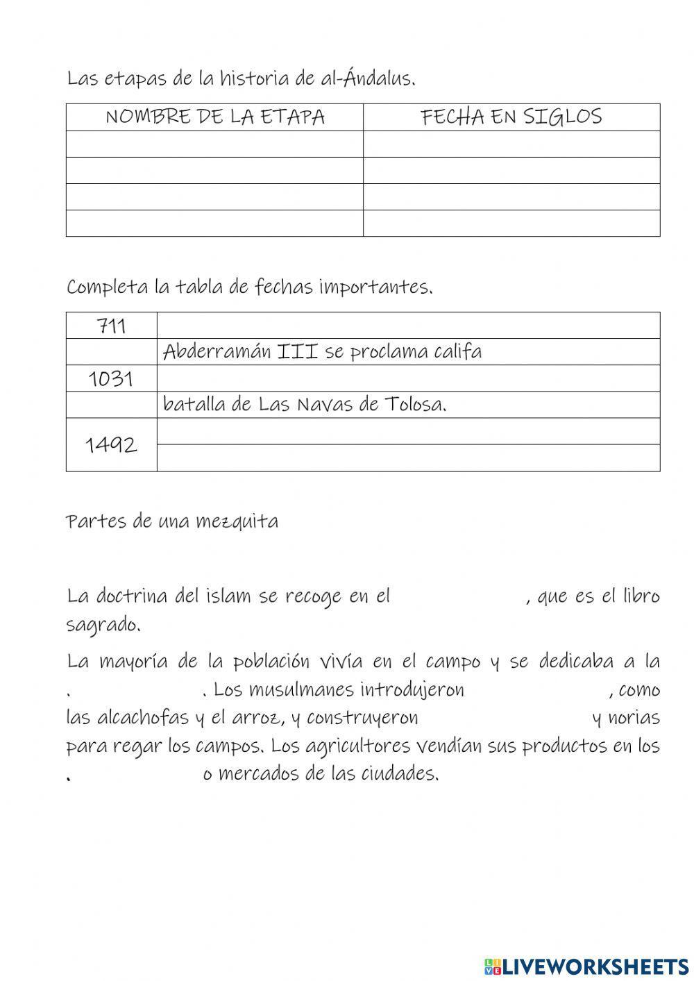Ficha de historia 1: AL-ANDALUS