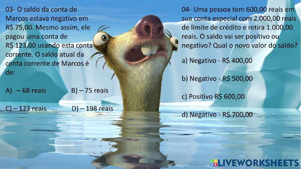 Operações com números inteiros