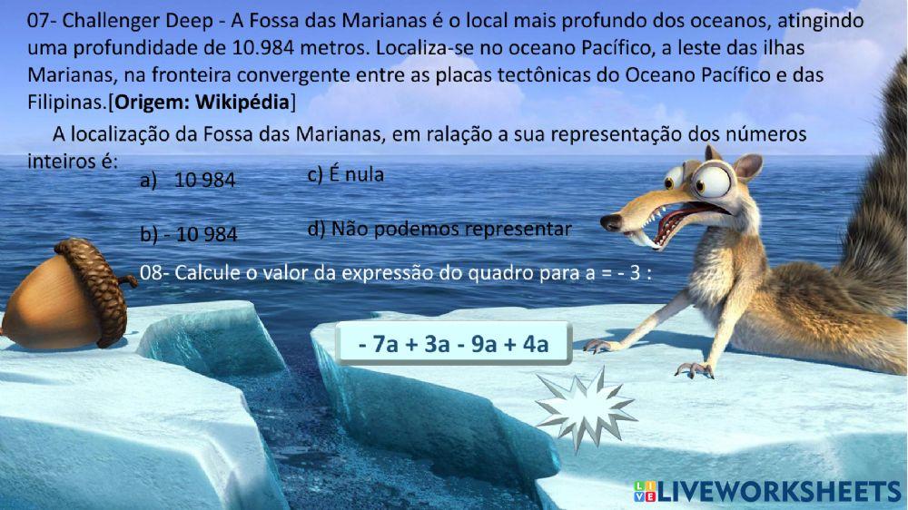 Operações com números inteiros